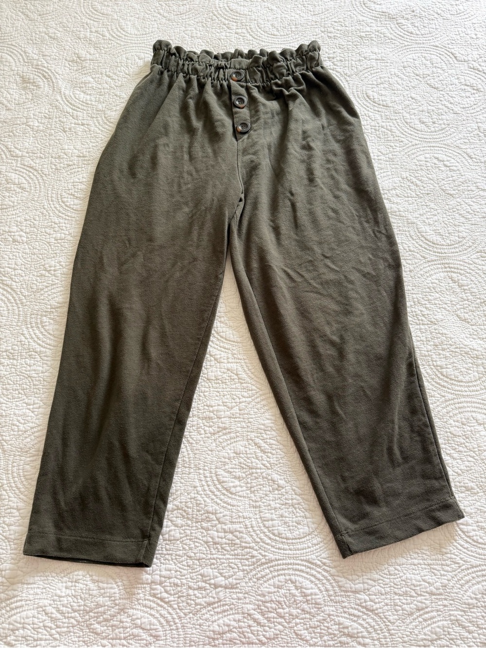 Zara Trafaluc Olive Green High Waisted Pants Sz L